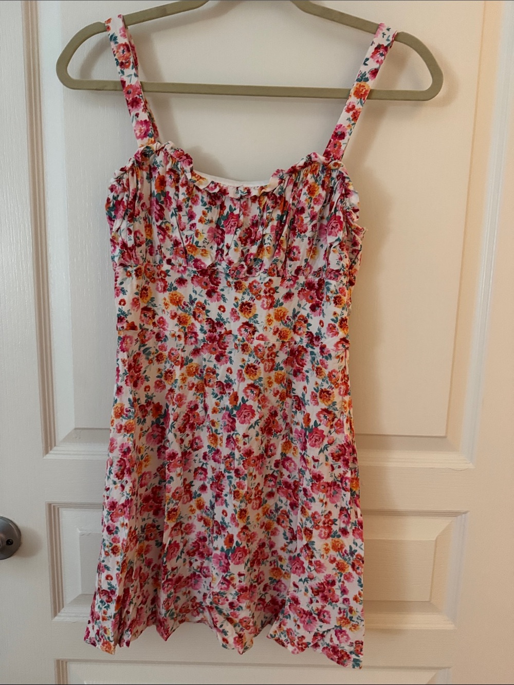 Junior Pink Floral Sundress with Adjustable Straps